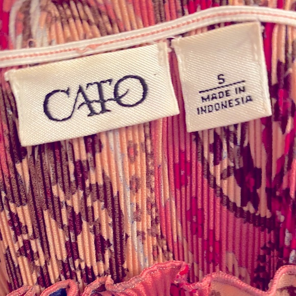 Cato pink and brown accordion blouse - Picture 6 of 8